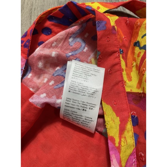 Farm Rio Red Good Vibes Wrap Skirt Women's Size XL Bold Colorful Cotton - Picture 14 of 14